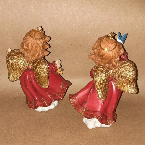 2 Christmas Angel Cherub Figurines - Picture 4 of 8